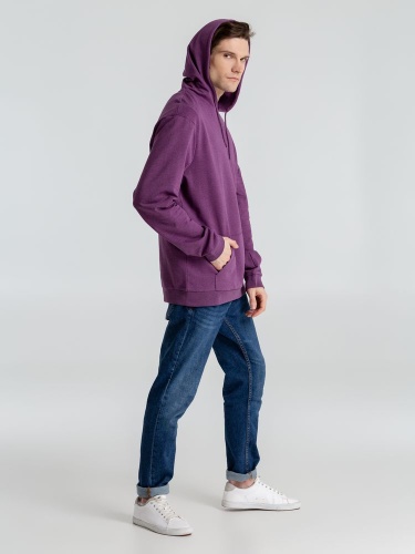 Толстовка с капюшоном унисекс Hoodie, фиолетовый меланж фото 14