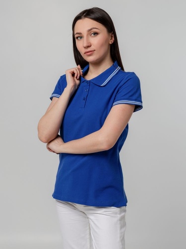 Рубашка поло женская Virma Stripes Lady, ярко-синяя фото 6