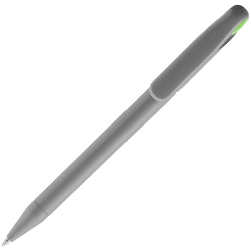 Ручка шариковая Prodir DS1 TMM Dot, серая с ярко-зеленым фото 4