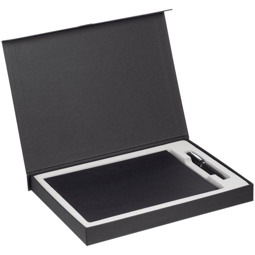 Коробка Roomy с ложементом под ежедневник ф.А4 и ручку, черная фото 3