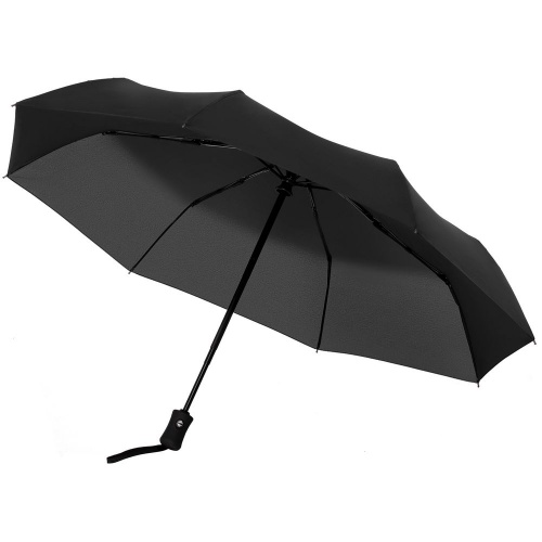 Зонт складной Monsoon, черный фото 2
