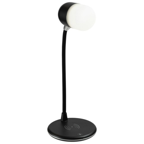 Лампа с колонкой и беспроводной зарядкой lampaTon, черная фото 5