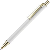 Ручка шариковая Lobby Soft Touch Gold, белая