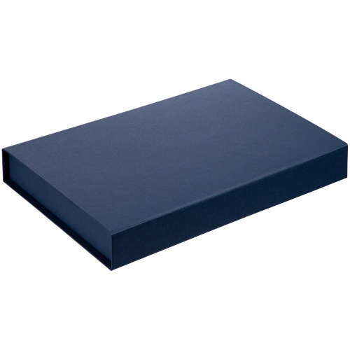 Коробка Silk с ложементом под ежедневник 15х21 и ручку, синяя фото 2
