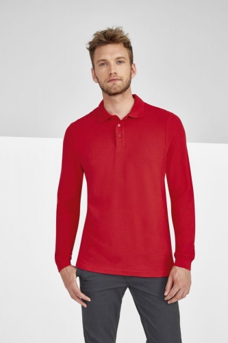 Рубашка поло мужская с длинным рукавом Winter II 210 бордовая фото 5