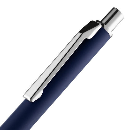 Ручка шариковая Lobby Soft Touch Chrome, синяя фото 5