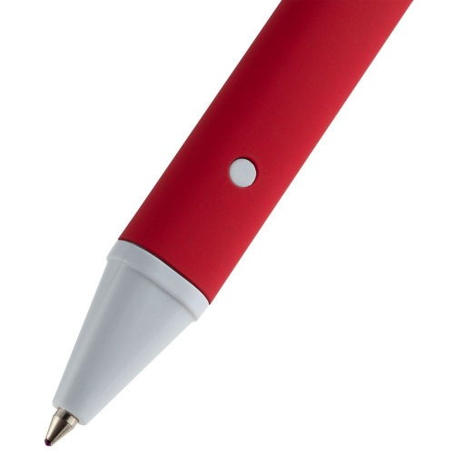 Ручка шариковая Button Up, красная с белым фото 4