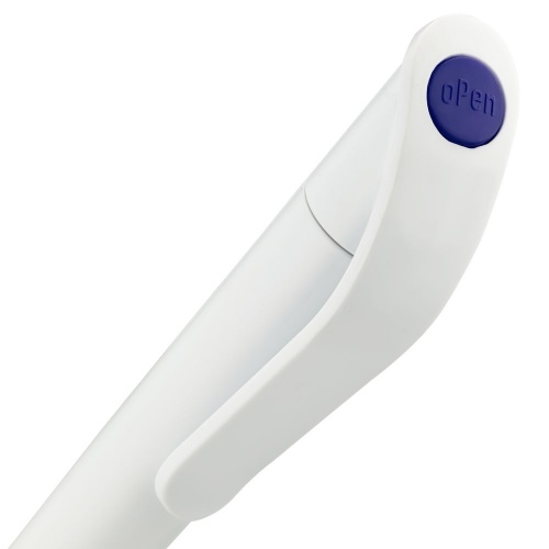 Ручка шариковая Grip, белая (молочная) с синим фото 4