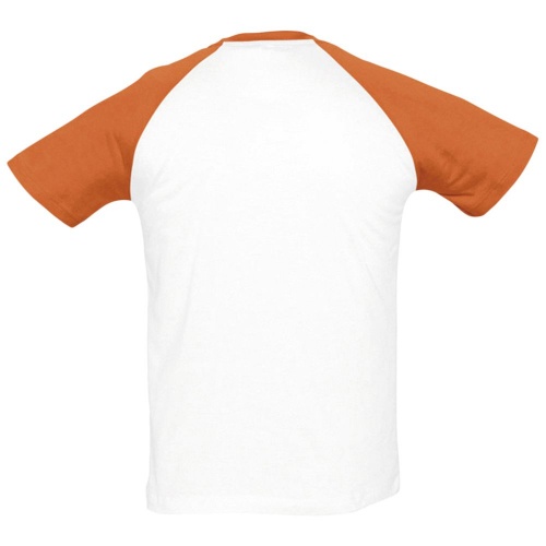 Футболка мужская двухцветная Funky 150, белая с оранжевым фото 2
