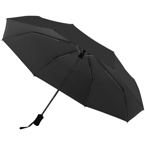 Зонт складной Manifest Color со светоотражающим куполом, черный фото 3