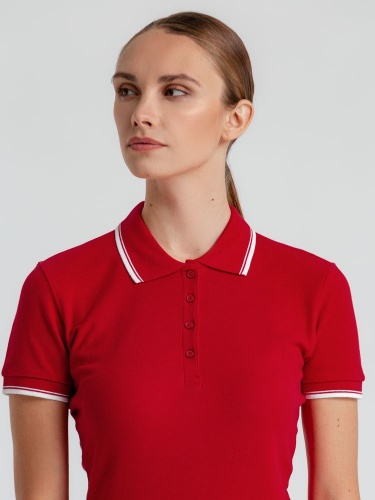 Рубашка поло женская Practice Women 270, красная с белым фото 5