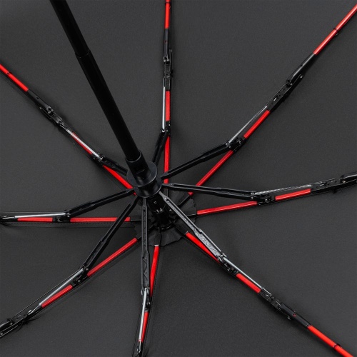 Зонт складной AOC Mini с цветными спицами, красный фото 3