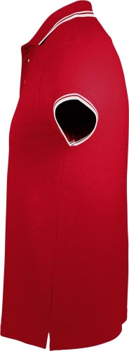 Рубашка поло мужская Pasadena Men 200 с контрастной отделкой, красная с белым фото 3