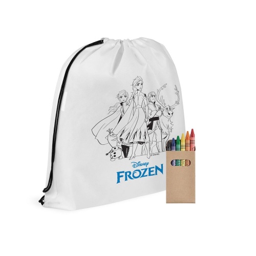Рюкзак-раскраска с мелками Frozen, белый фото 2