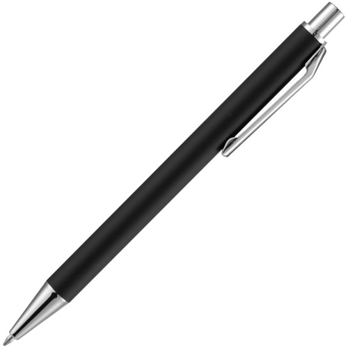 Ручка шариковая Lobby Soft Touch Chrome, черная фото 4