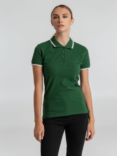 Рубашка поло женская Practice Women 270, зеленая с белым фото 3