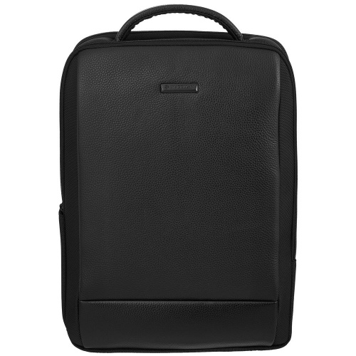 Рюкзак для ноутбука Santiago Slim с кожаной отделкой, черный фото 2