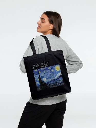 Холщовая сумка «Oh my Gogh!», черная фото 3