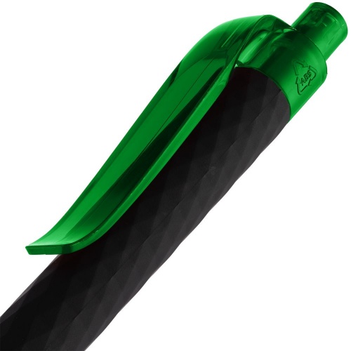 Ручка шариковая Prodir QS01 PRT-P Soft Touch, черная с зеленым фото 5
