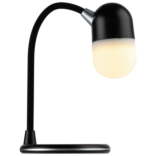 Лампа с колонкой и беспроводной зарядкой lampaTon, черная фото 4