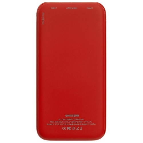Внешний аккумулятор Uniscend All Day Compact 10000 мАч, красный фото 3