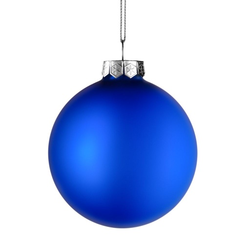 Елочный шар Finery Matt, 10 см, матовый синий фото 2